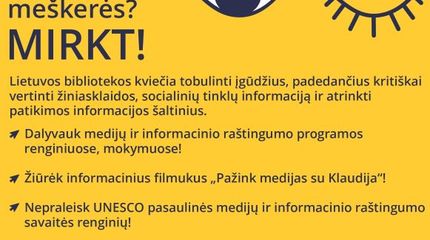 Medijų ir informacinio raštingumo kompetencijų ugdymo programos pristatymas