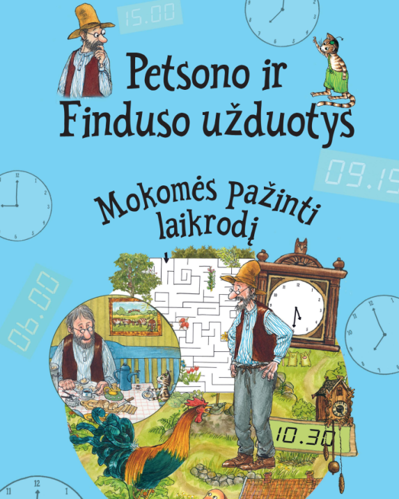 Petsono ir Finduso užduotys. Mokomės pažinti laikrodį